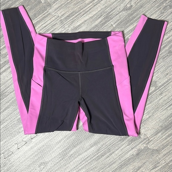 Athleta Leggings Charcoal and Lavender/Pink Size Small - Picture 2 of 5